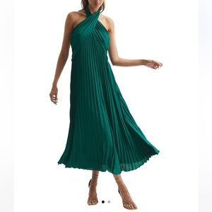 Reiss Roya Pleated Halter Dress